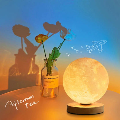 3D Magnetic Floating Levitating Moon Lamp with realistic moon surface and customizable colors