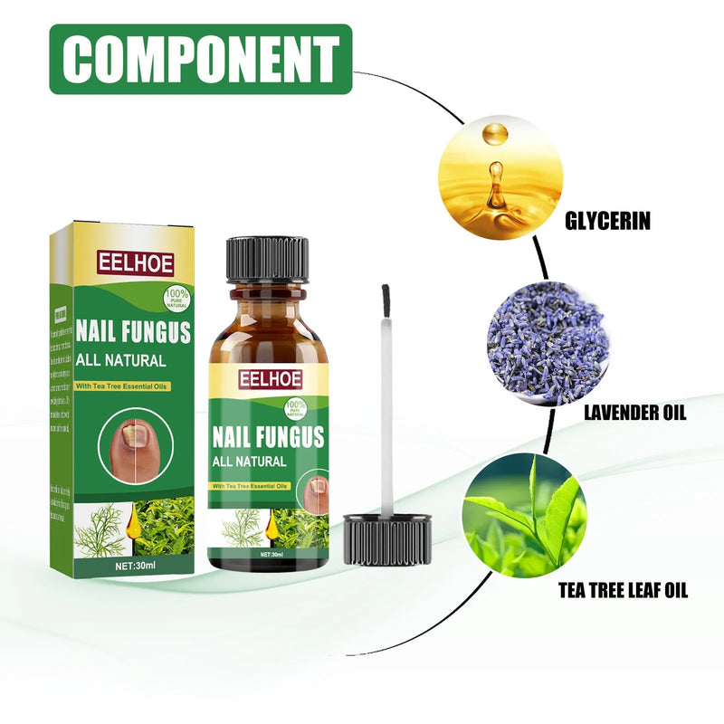 Tea tree oil foot nail repair fluid treatment solution for thick brittle nails hand and foot care cream 30ml bottle nail nutrition treatment for soft nails