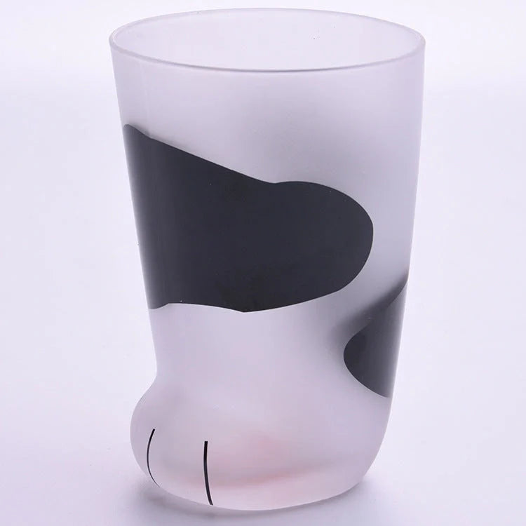 Adorable Cat Paws Glass Mug for coffee and milk, featuring a unique cat paw design.