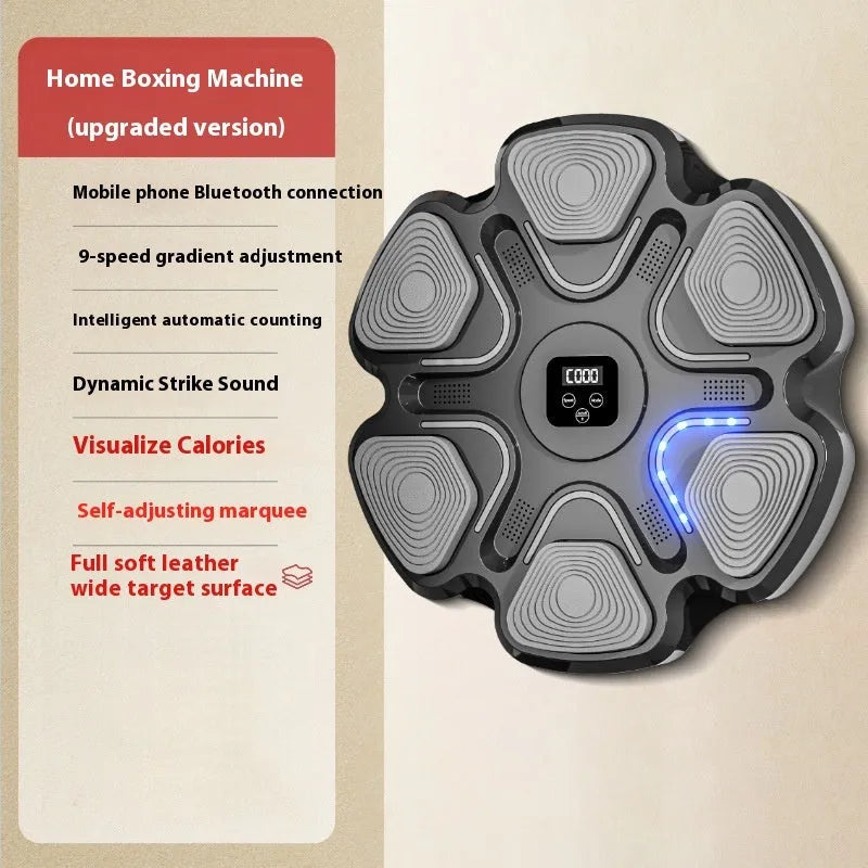 Smart music boxing machine wall target with 6 electronic reaction points and hanging design for home fitness training