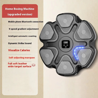 Smart music boxing machine wall target with 6 electronic reaction points and hanging design for home fitness training