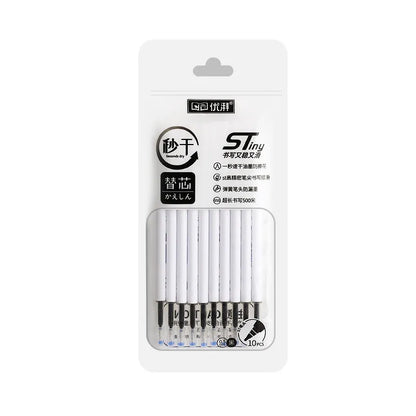 One Second Quick-drying Refill Neutral Push Bullet in black, red, blue, and ink blue colours with 500m writing length
