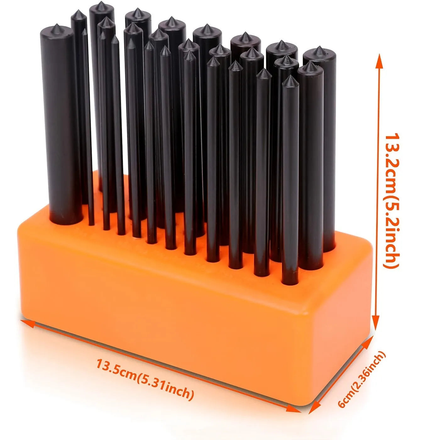 Orange punch needle tool with metal head for tufting and rug hooking crafts