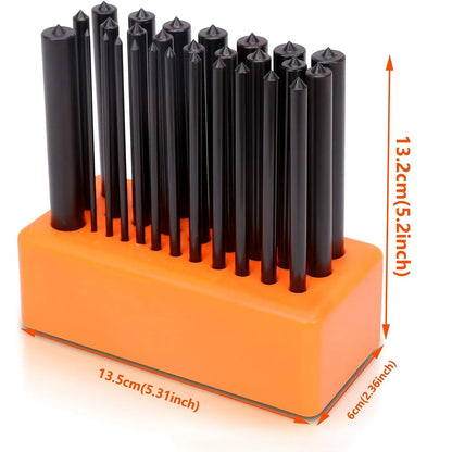 Orange punch needle tool with metal head for tufting and rug hooking crafts