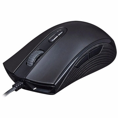 Pulse RGB wired gaming mouse with USB cable in black or pink colour options
