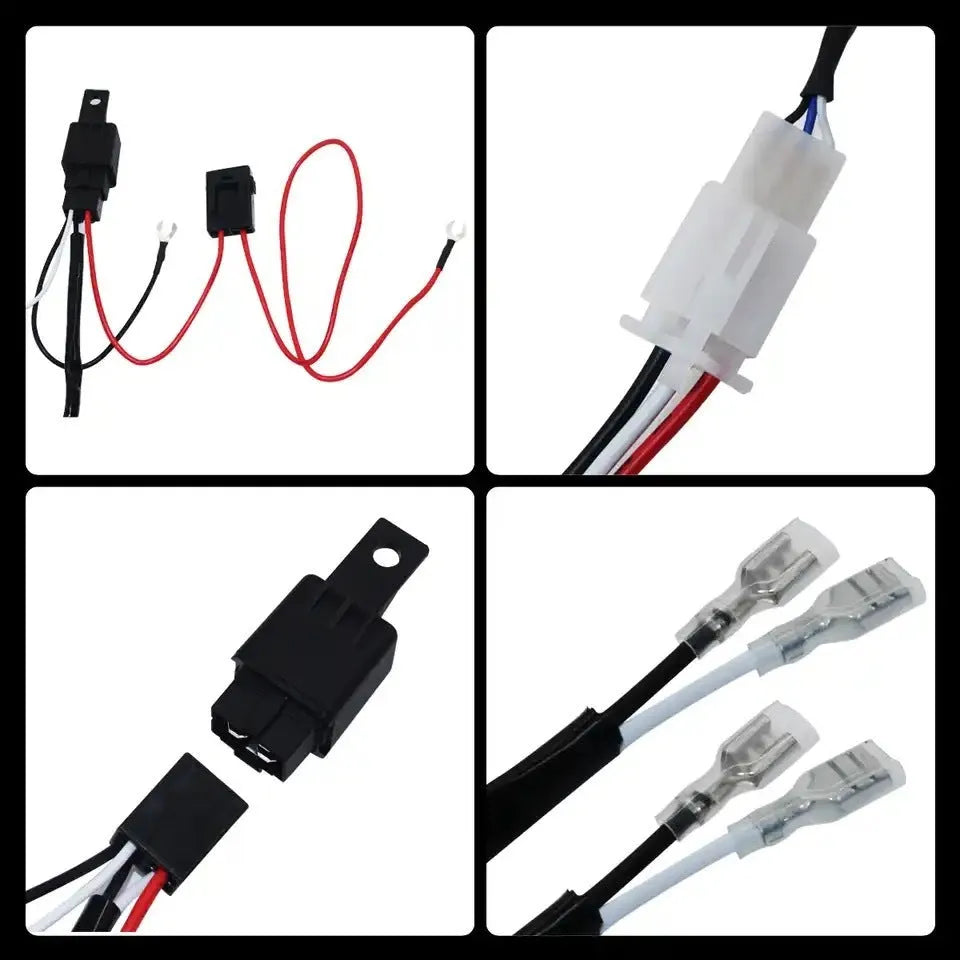 Automotive LED roof spotlight wiring harness with 2 metre silicone cable