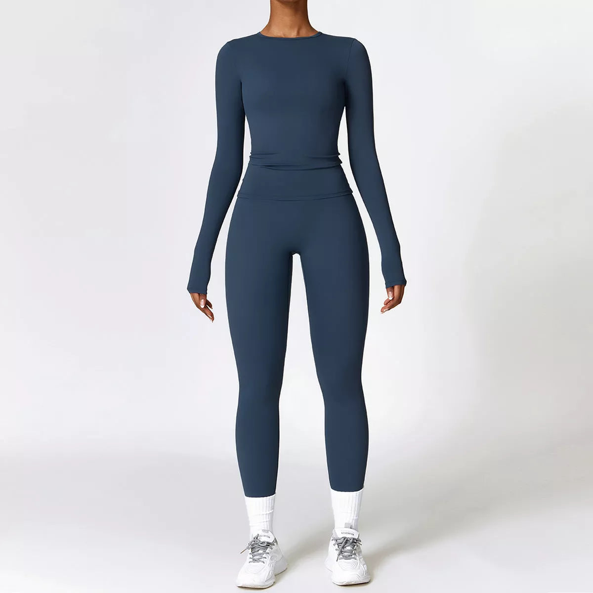 Women's tight-fitting brushed yoga suit in quick-drying nylon-spandex fabric