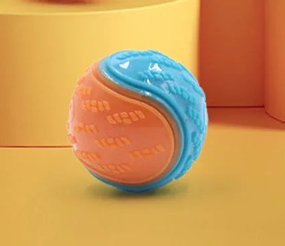 TPR dog training ball with sounding feature in assorted colours including red blue and luminous options
