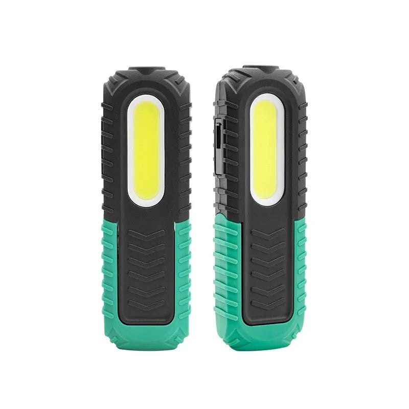 PET-coated black and green auto repair work light with USB charging cable for vehicle inspection
