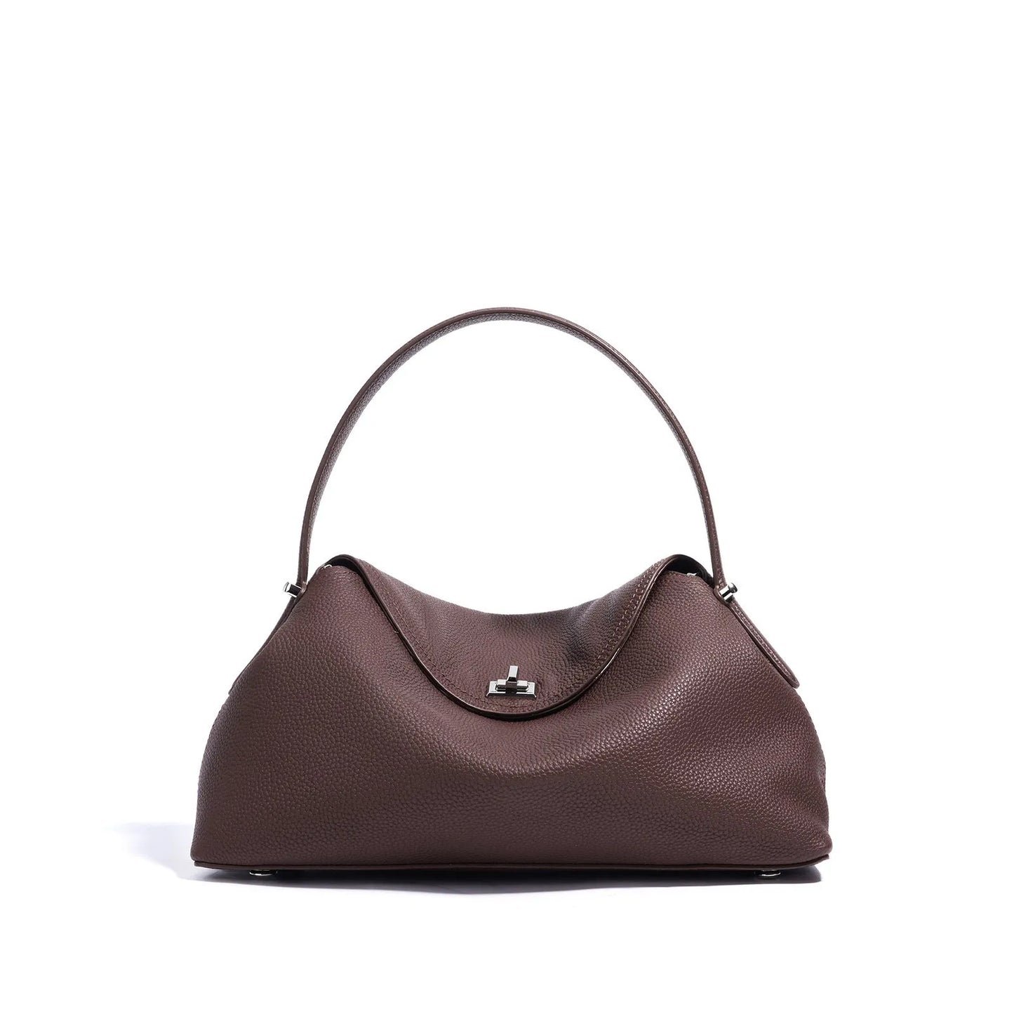 Cowhide leather shoulder messenger bag with pillow shape in multiple colour options