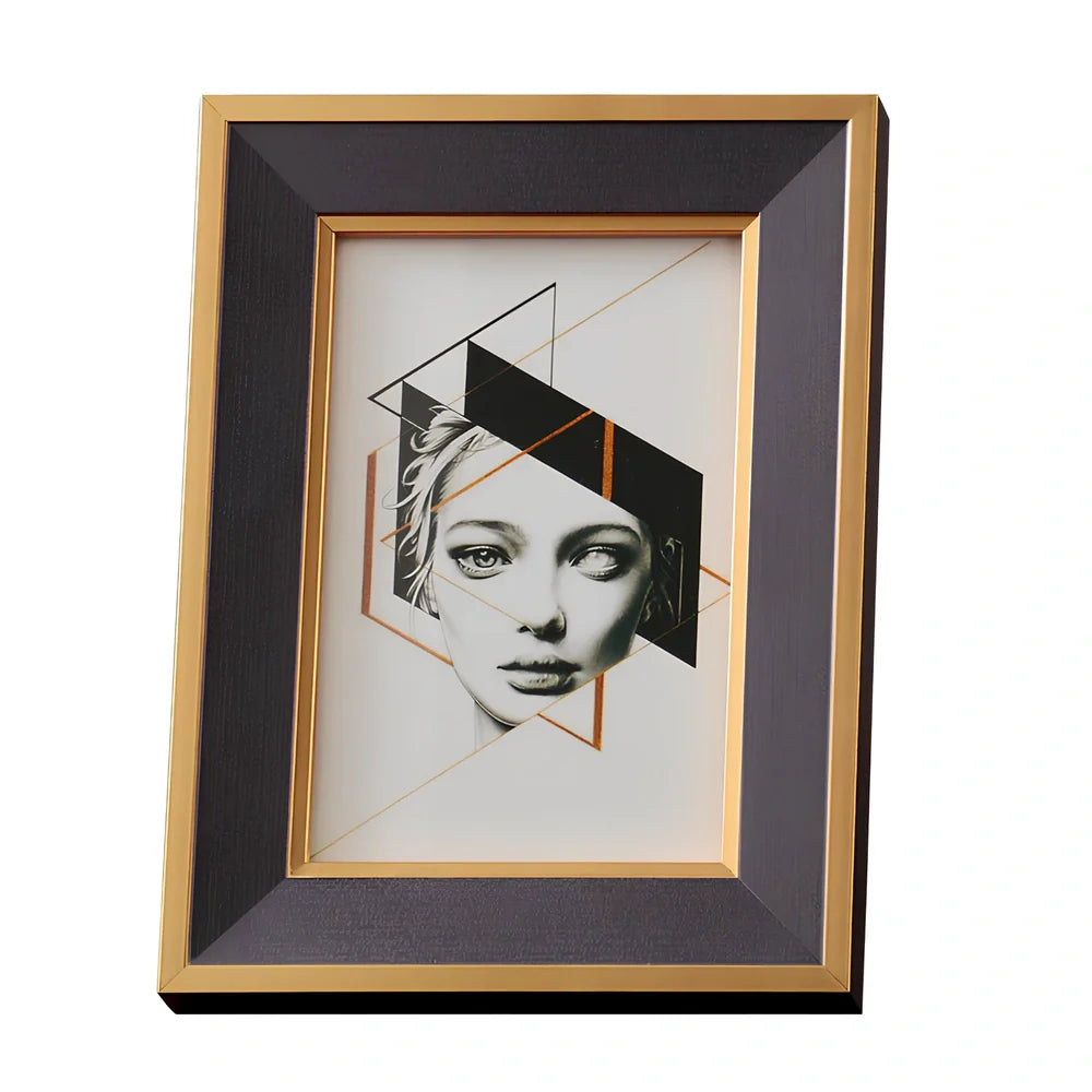 Solid wood picture frame decoration in three sizes for photo display