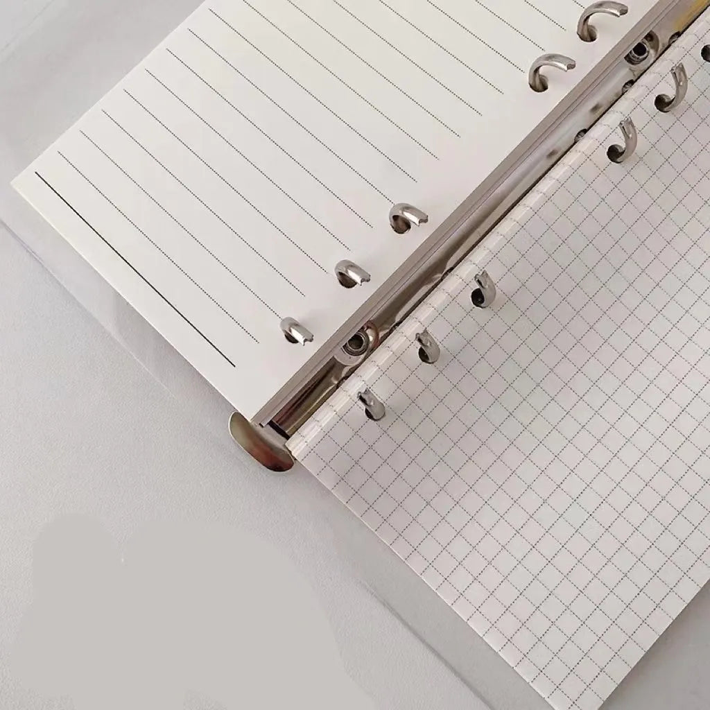 A6 student notebook with character design showing 6-hole binding and 90x170mm dimensions