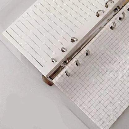 A6 student notebook with character design showing 6-hole binding and 90x170mm dimensions