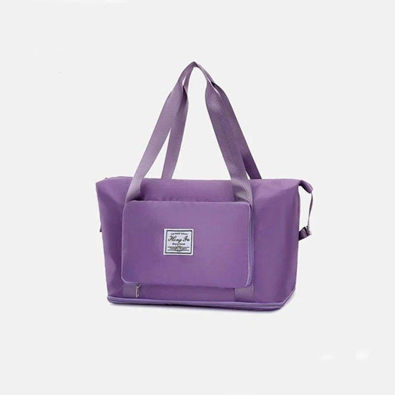 Versatile foldable travel bag with large 36-55L capacity, multiple interior pockets, and water-resistant Oxford cloth construction