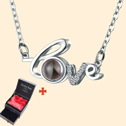 Tanabata Valentine's copper necklace in electroplated gold with grey paper gift box, 45cm chain length