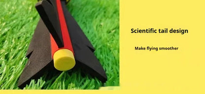 Red and yellow torpedo-shaped rocket javelin ball toy for children's outdoor throwing games