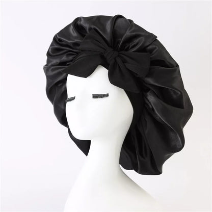 Double-layer silk bonnet for sleeping in various colors