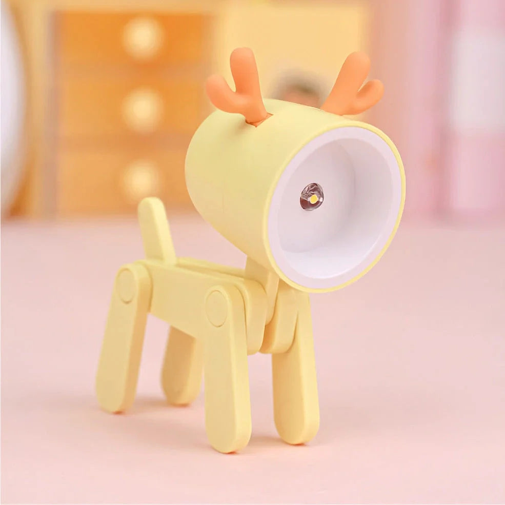 Hand-made mini night lamp with cartoon animal design in blue, measuring 33x55x80mm