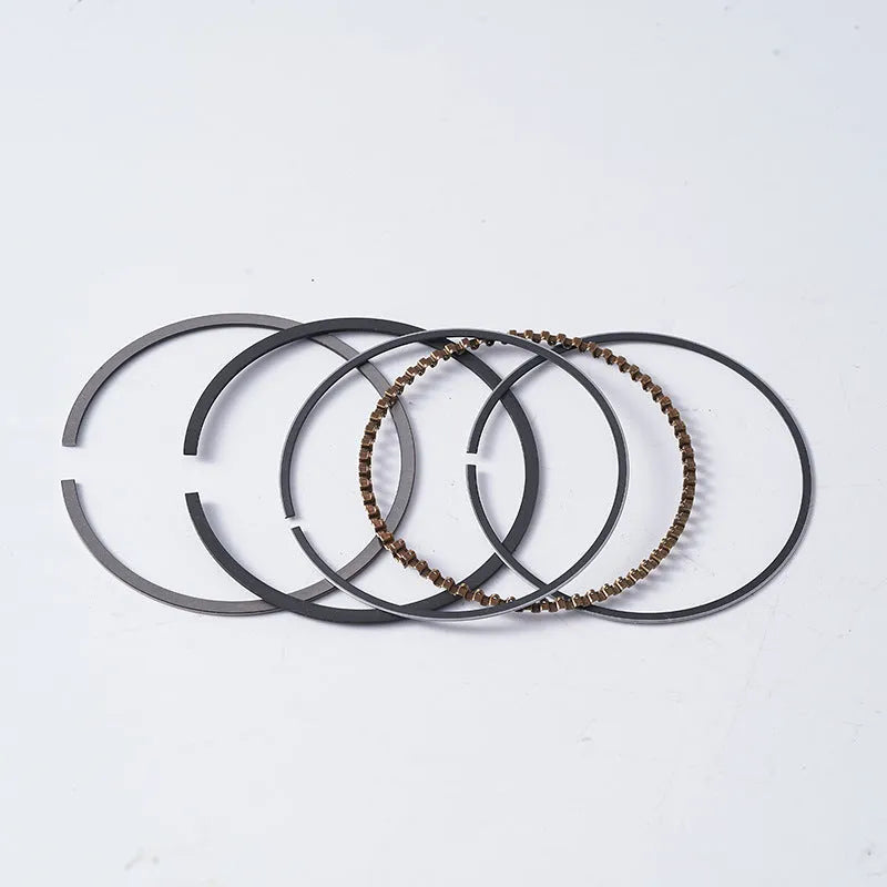 Aluminium alloy motorcycle engine piston kit with piston pin and combination ring for 57.4mm cylinders.