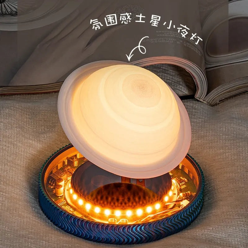 Magnetic suspension small night lamp in 3D-printed design with floating effect, UK plug