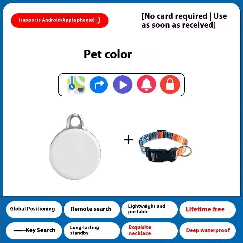 GPS pet locator device for cat and dog tracking with collar attachment