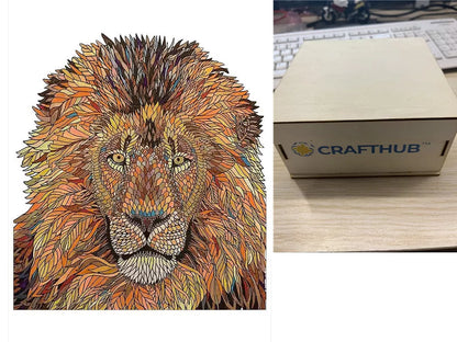 Animal Puzzle Craft Hub A3 Size Wooden Box for puzzle storage and organization