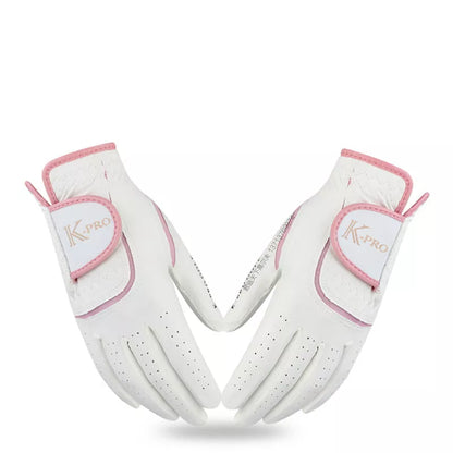 Women's microfiber golf gloves with anti-skid grip and breathable fabric