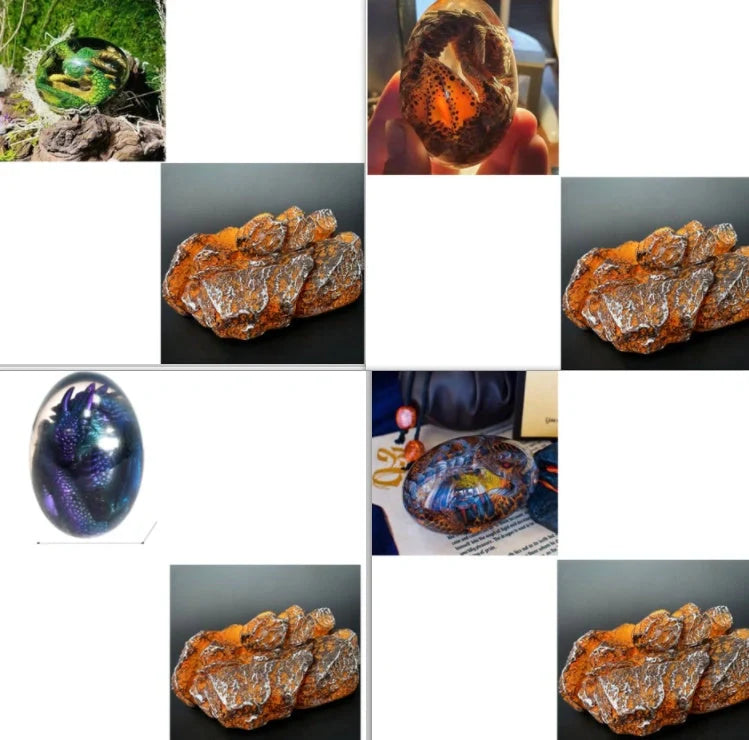 Lava Dragon Egg Desktop Decoration Dinosaur Egg Resin Crafts in various colors and styles