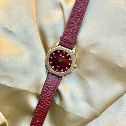 Alloy Ankela Red women's watch showing 8mm thickness and Chinese style design with various colour options