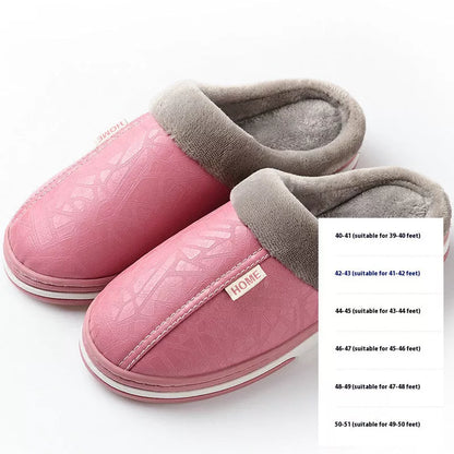 PU waterproof cotton slippers in various colors for men and women