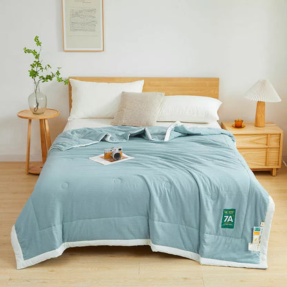Antibacterial Raw Cotton Summer Cool Quilt with vibrant colors and soybean fiber filler
