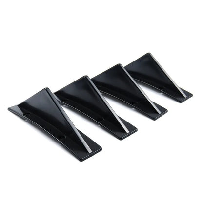 Black universal triangle rear car spoiler made from ABS plastic with a 15cm base.