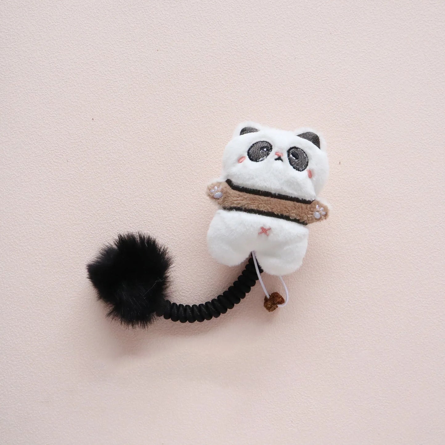 Set of plush animal cat toys with silvervine fruit, a long flexible spring, and a fuzzy ball for interactive play.
