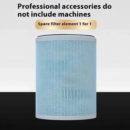 Beige desktop air purifier with HEPA filter for formaldehyde and smoke removal measuring 25cm