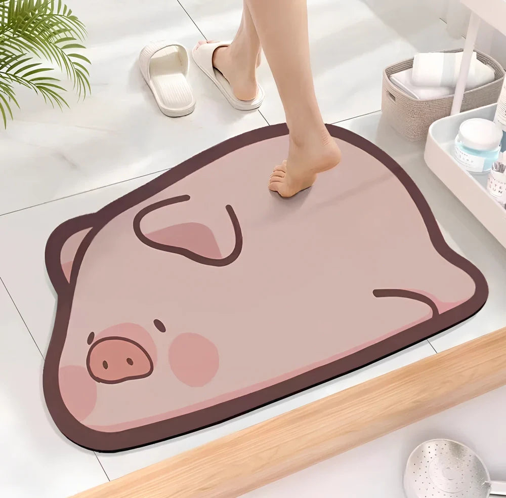 Diatom mud floor mat with irregular shape in multiple sizes for bathroom moisture absorption