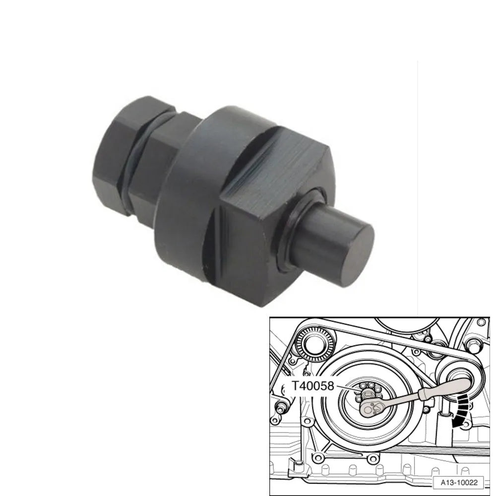 Aodi T40058 crankshaft rotating sleeve timing tool with guide pin adapter and orientation markings