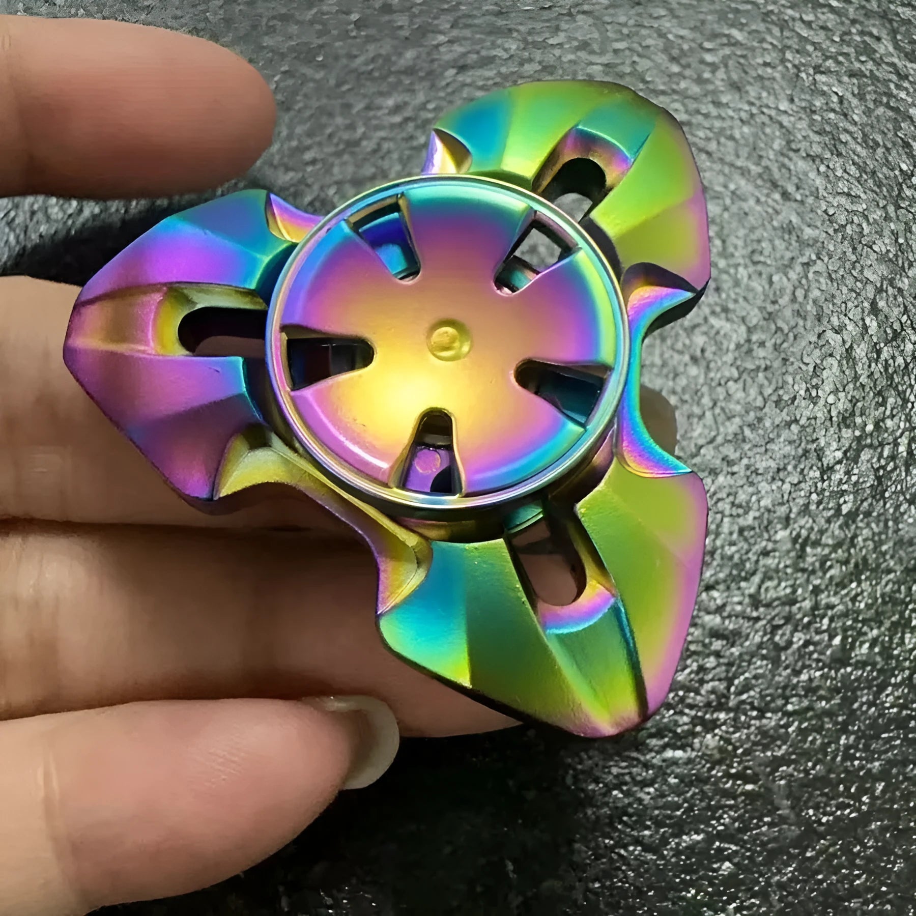 Alloy metal rotating fingertip gyro decompression toy in gun colour and colourful options