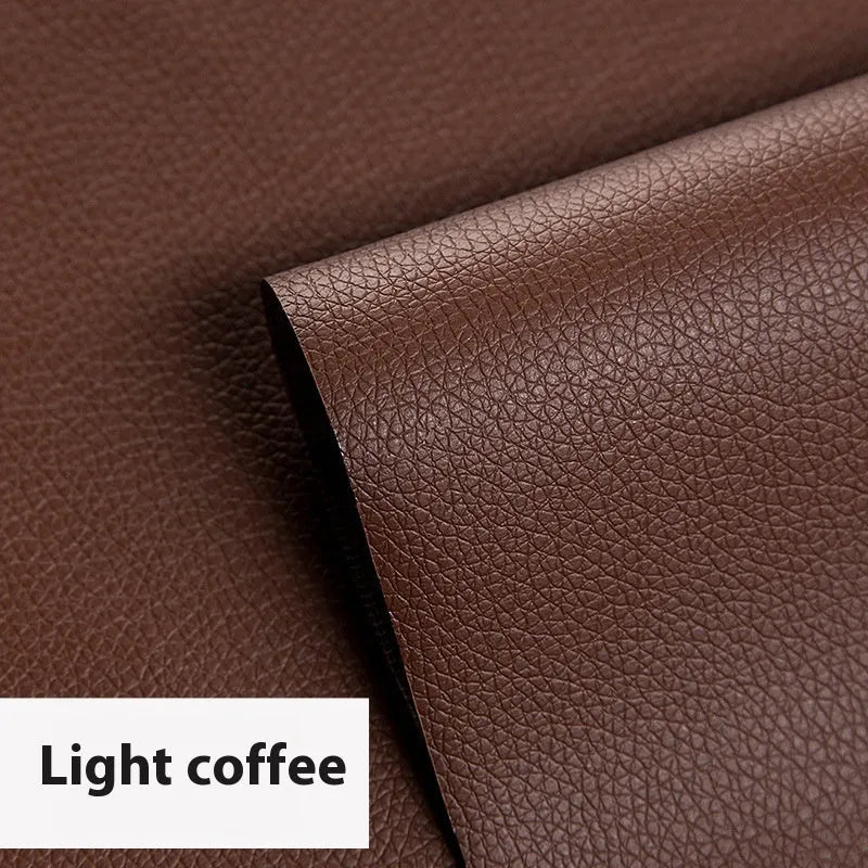 Self-adhesive leather repair patch 50cm x 138cm 0.5mm PVC in black for sofa and car seat