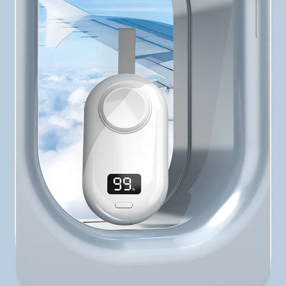 V5 watch wireless power bank with 121.5x49.5x20.2mm ABS plastic case and Type-C port