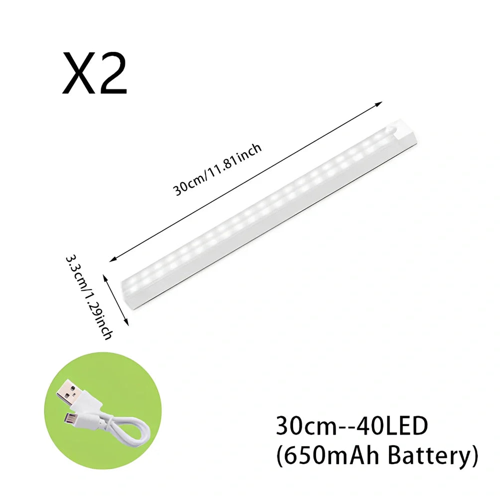 Stainless steel wireless LED motion sensor night light with magnetic wall mounting