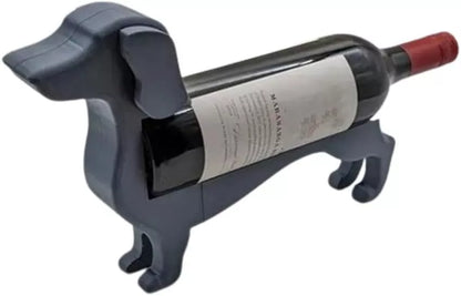 Dachshund-shaped wine bottle holder in various colors for creative home decor