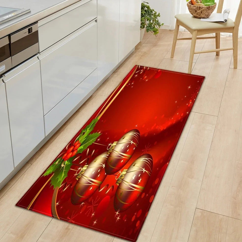 Polyester bathroom entrance mat with machine-woven cartoon pattern in multicolour design