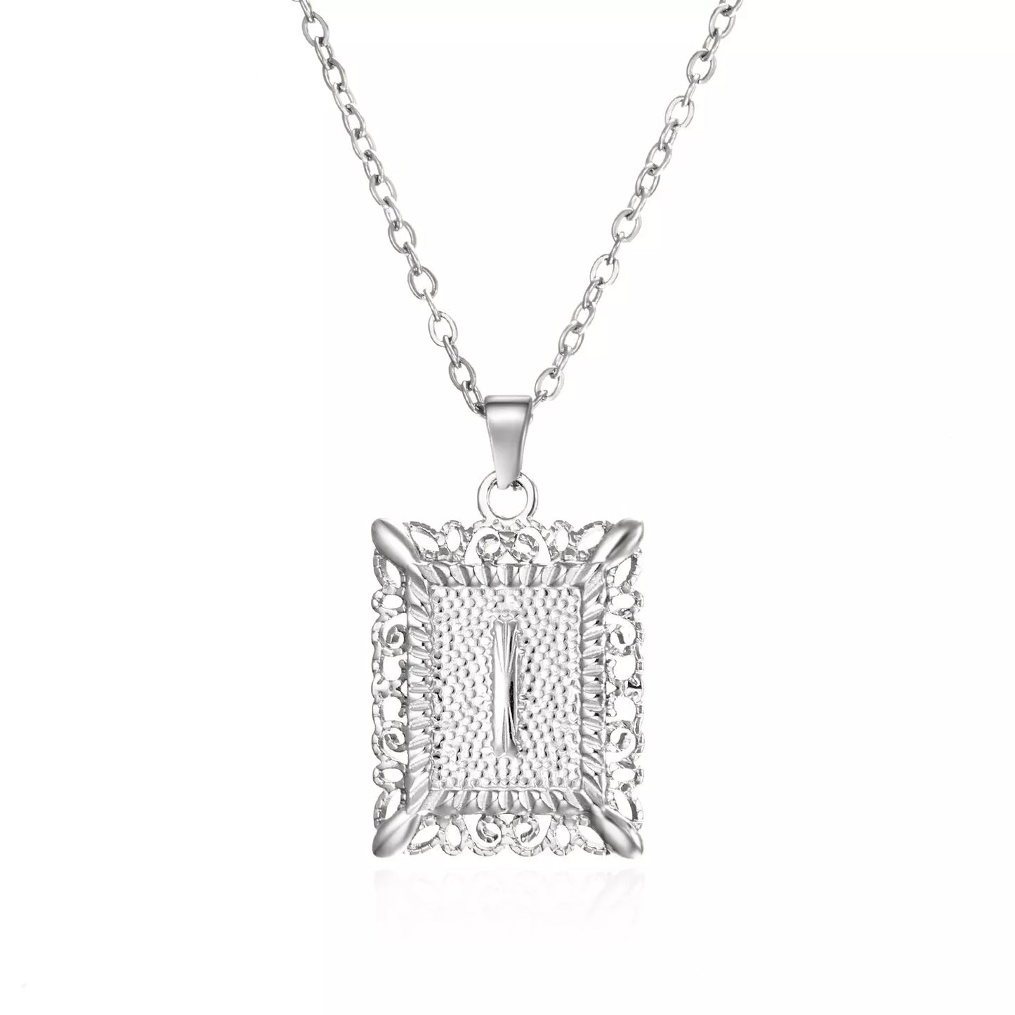 Personalized initial letter necklace in gold or steel, featuring any letter from A to Z