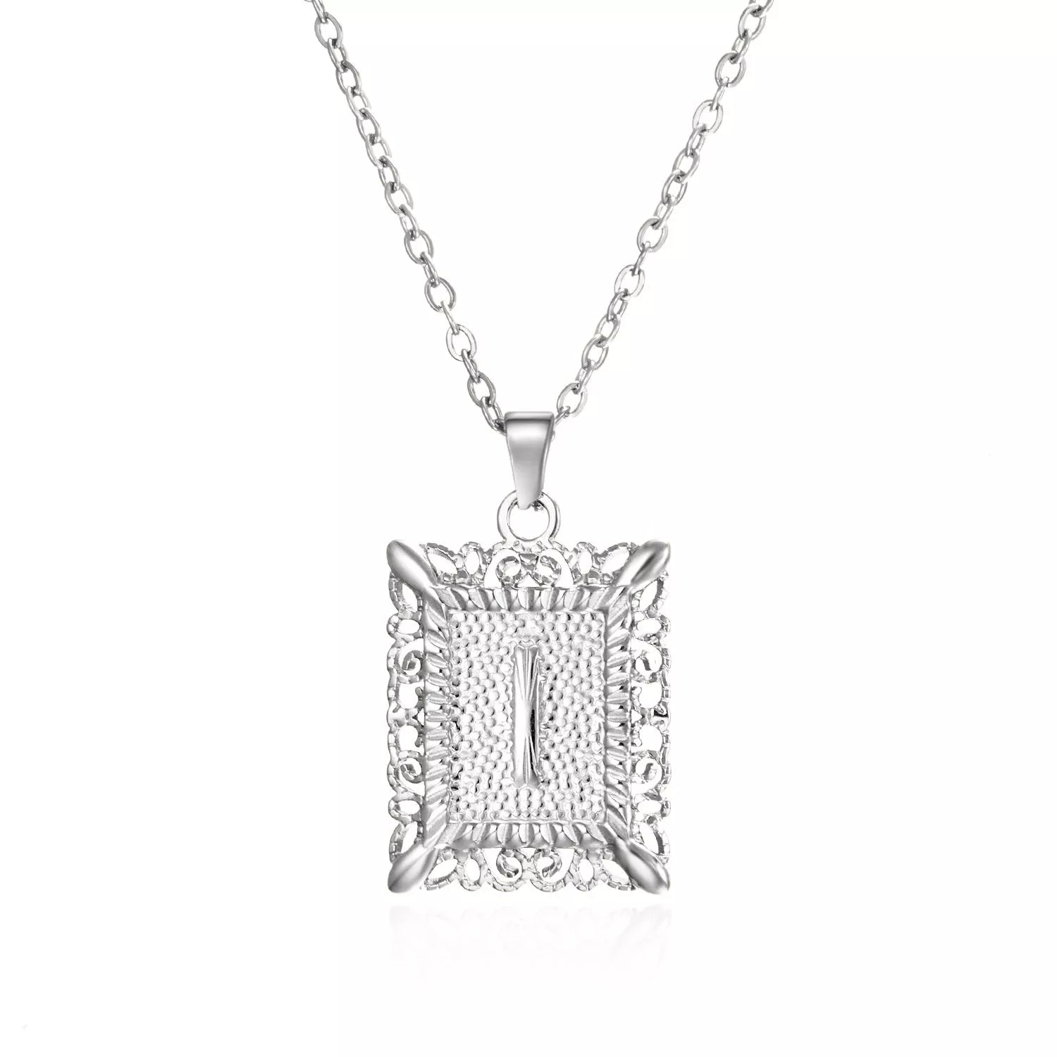 Personalized initial letter necklace in gold or steel, featuring any letter from A to Z