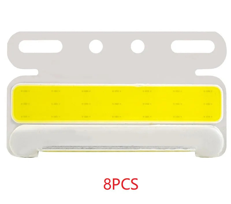 COB LED truck side light in aluminium alloy housing, showing red, yellow, green, blue, or white options for 12V and 24V vehicles