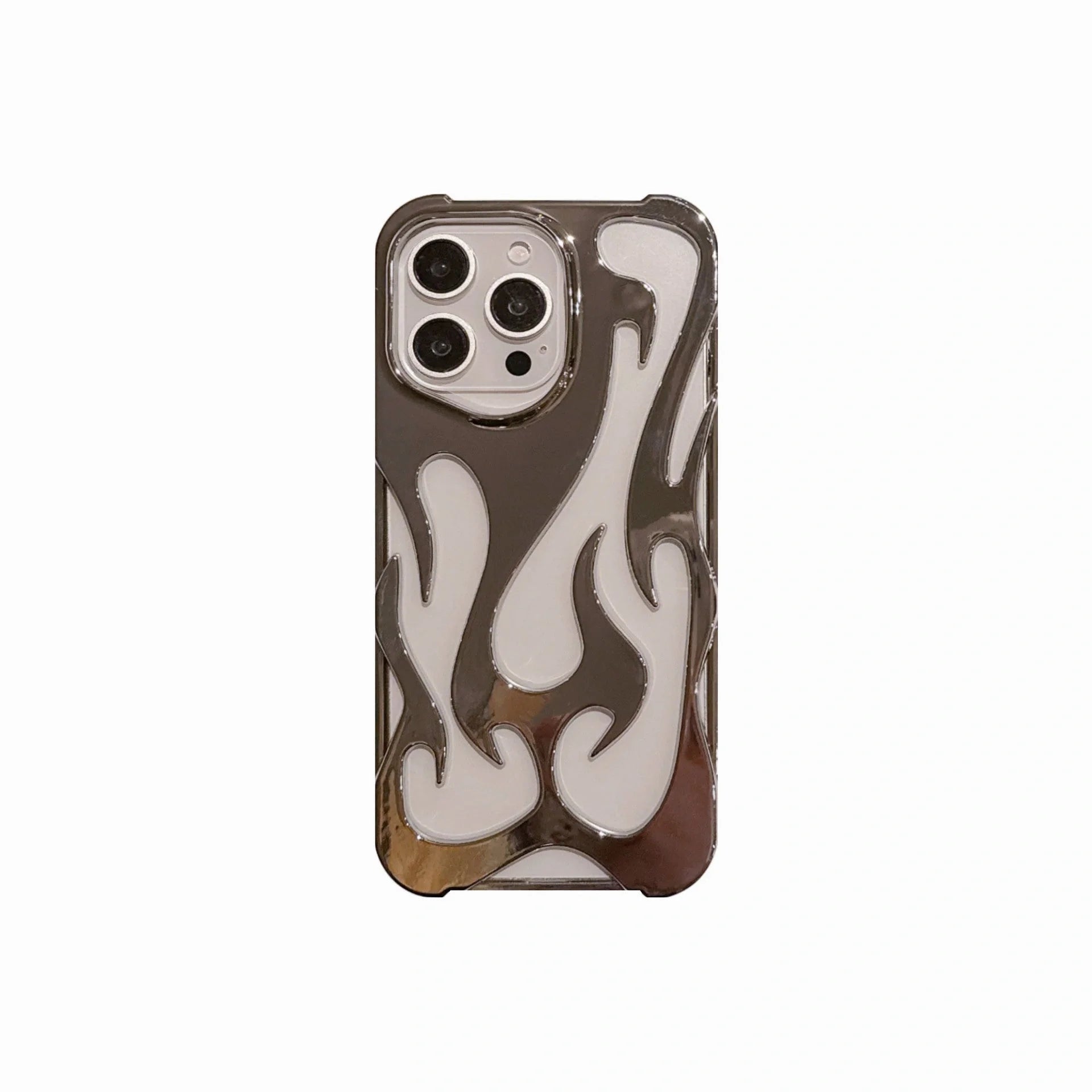 Electroplated hollow flame pattern iPhone case for heat dissipation and style