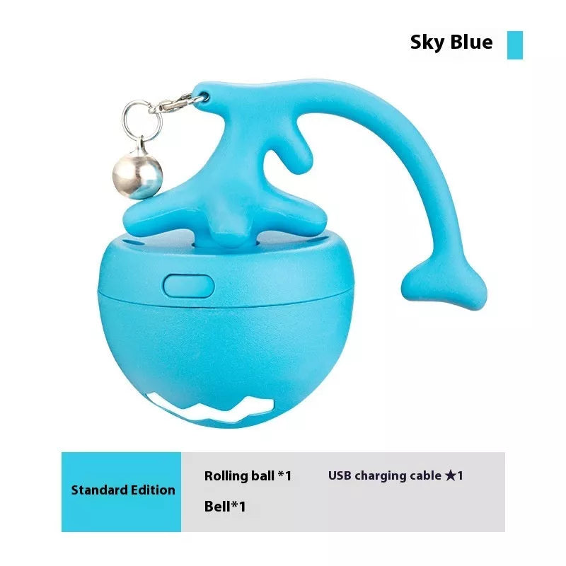 Smart Interactive Cat Toy Ball in vibrant colors with detachable tail