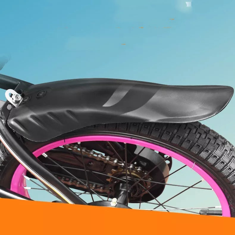 Children's bicycle fender accessory for rear wheel, fits 12 to 22 inch bikes
