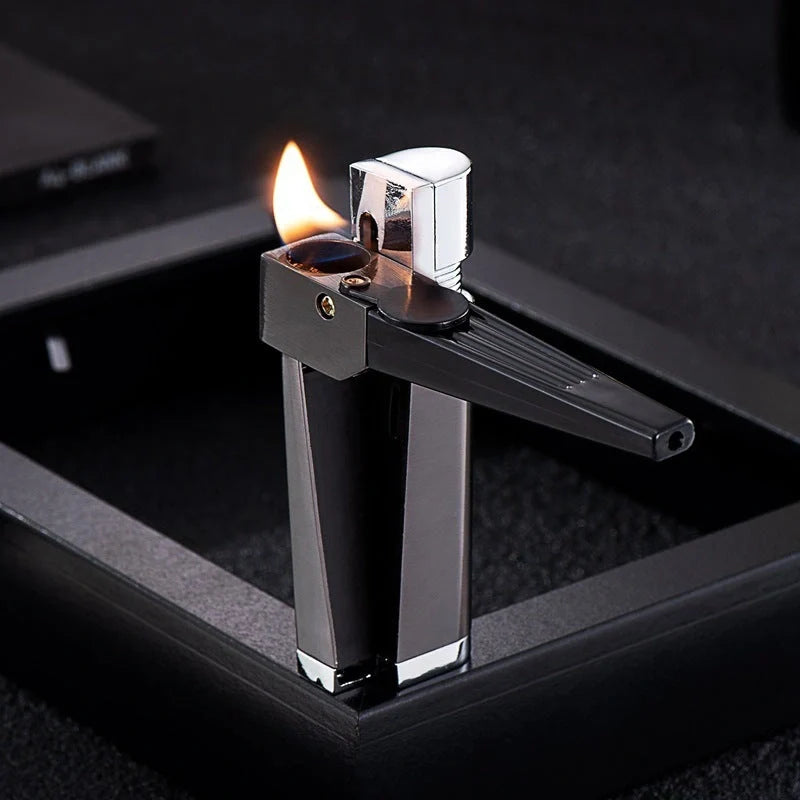 Foldable metal pipe lighter with stash compartment, eco-friendly and durable design