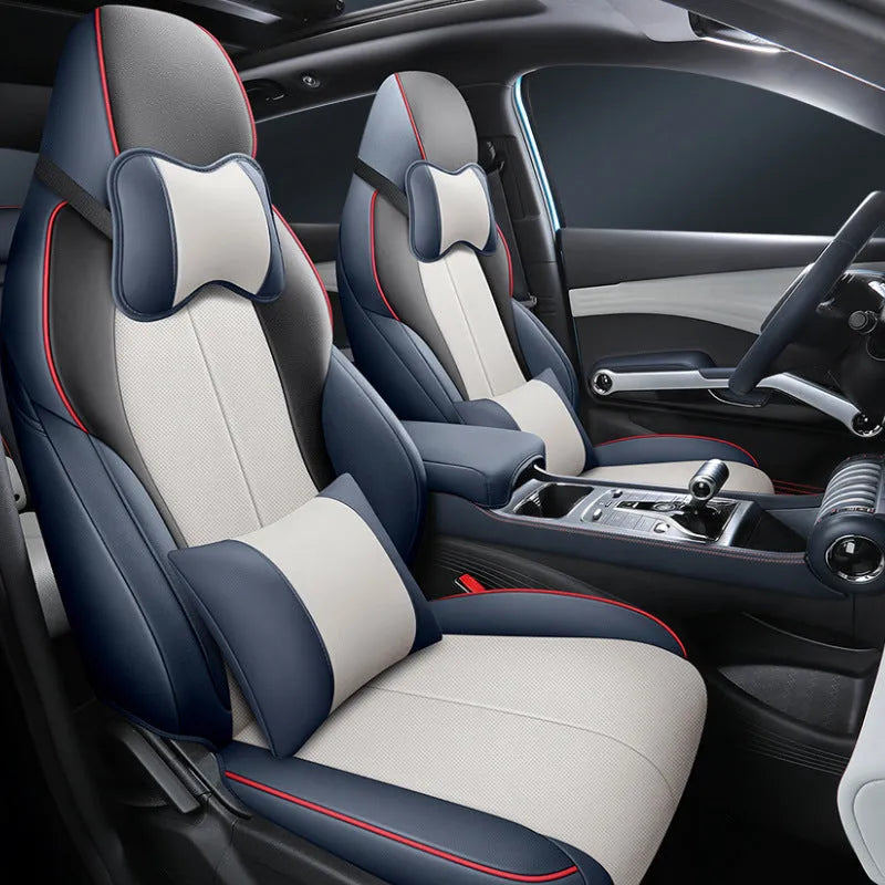 Yuan PLUS car seat cushion cover in grey, showing tailored fit on vehicle seat.